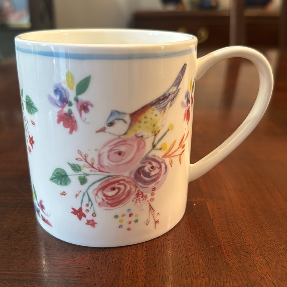 Rose of England Fine Bone China Coffee Tea Mug Cup Bird Roses Floral